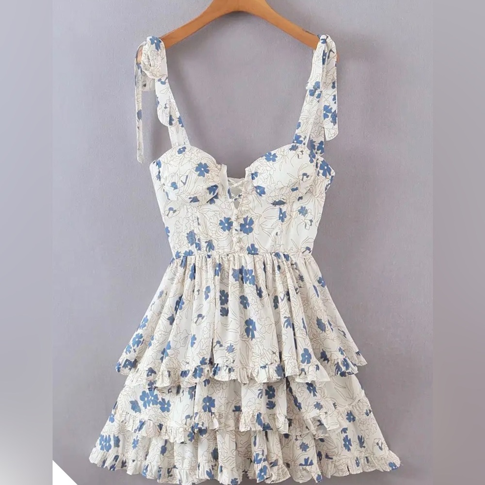 Spaghetti-strap sundress, tiered layers